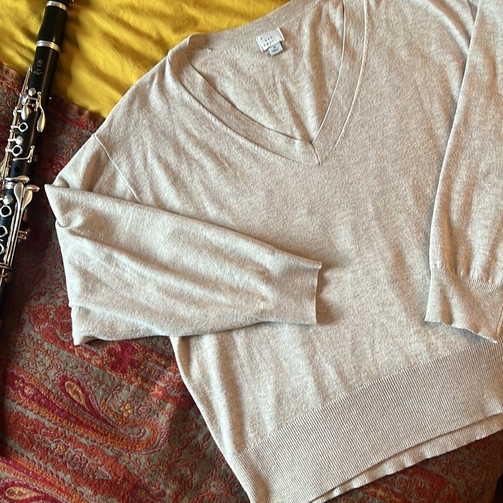 A New Day Cream/Beige Sweater, Size Medium